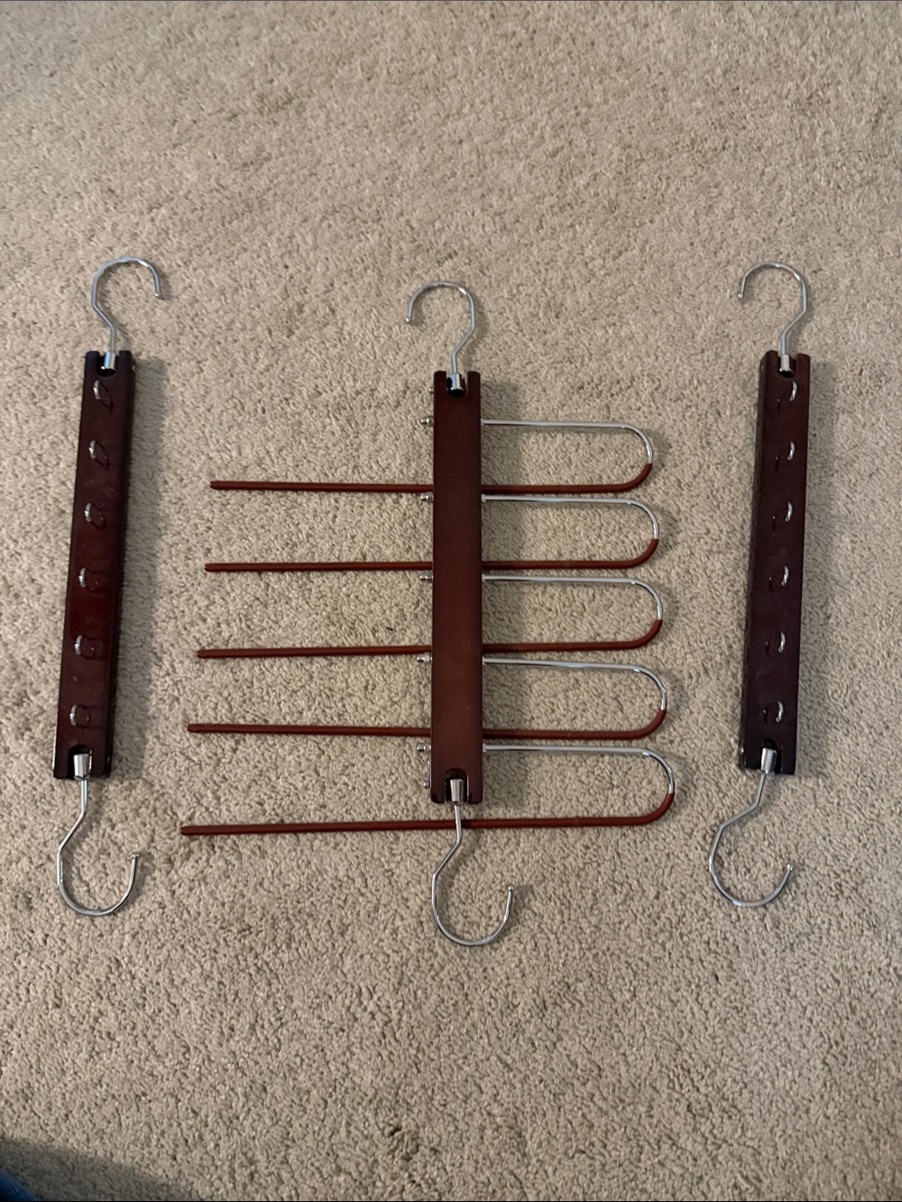 Wood Multi-Tier Pants & short Hangers - Brown